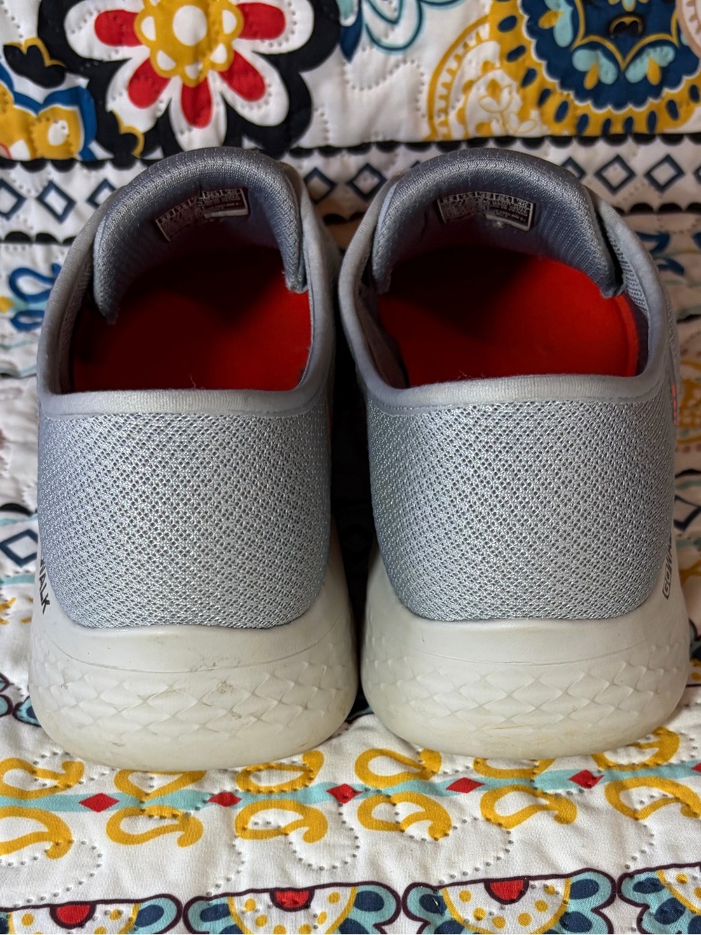 Skechers Gray Sneaker with Bright Orange Lining - Picture 5 of 8